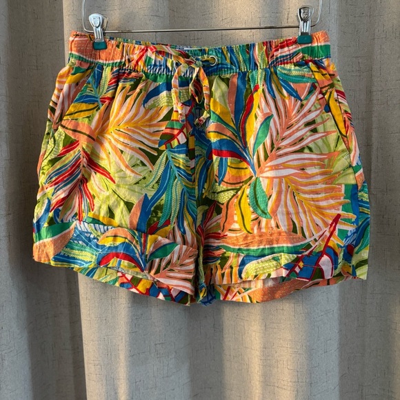 C&C California Pants - C&C California Linen Tropical Print Women’s Shorts Size L. 100% Linen.